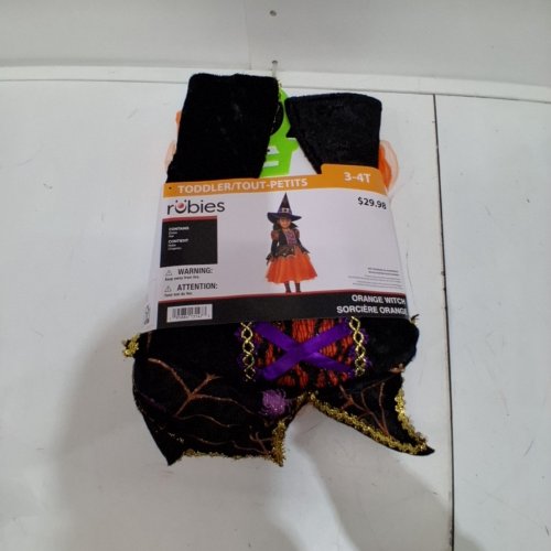 2PC ORANGE WITCH COSTUME SET - 2T - ORANGE, BLACK AND PURPLE (STYLE:1000173) image 3