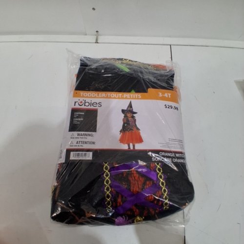 2PC ORANGE WITCH COSTUME SET - 2T - ORANGE, BLACK AND PURPLE (STYLE:1000173) image 4