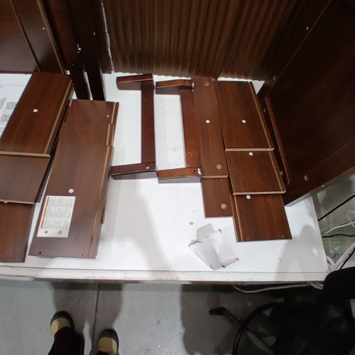 FIVEWILLOWISE FLUTED DOOR SIDEBOARD CABINET WITH 3 DRAWERS - 47.2" X 15.7" X 31.5" - BROWN (MODEL: C7C002) image 6