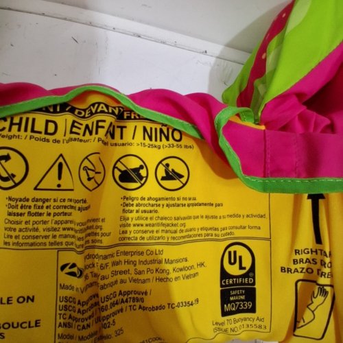 KID'S PADDLE PALS TYPE V LIFE VEST - 35-55LBS CAPACITY - PINK WATERMELONS (MODEL: 1977991) image 4