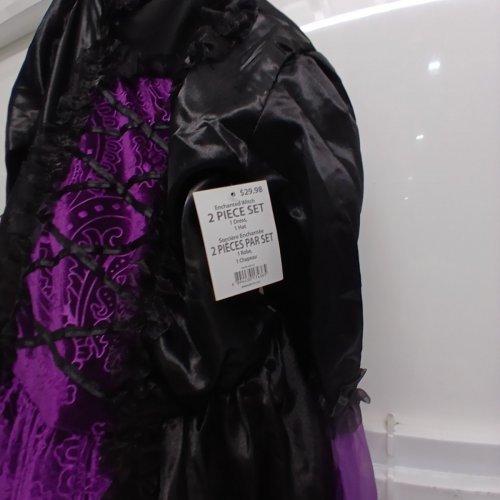 GIRL'S ENCHANTED WITCH COSTUME SET - LARGE - BLACK / PURPLE image 3