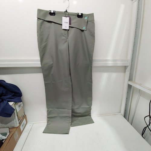 WOMEN'S ROTA I'M OK STRAIGHT LEG LOW RISE ASYMMETRICAL WAISTBAND PANTS - MEDIUM - SAGE image 2