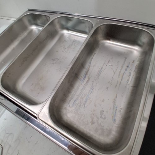 PROCTOR SILEX ADJUSTABLE HEAT BUFFET SERVER & FOOD WARMER WITH 3 OVEN-SAFE DISHES - 2.5QT /EACH- SILVER - (MODEL: 34300RG) image 4