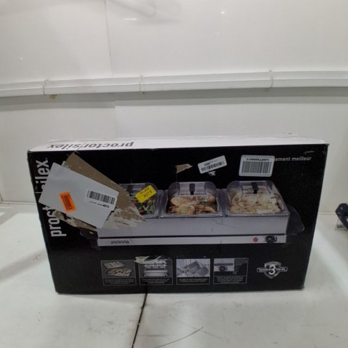 PROCTOR SILEX ADJUSTABLE HEAT BUFFET SERVER & FOOD WARMER WITH 3 OVEN-SAFE DISHES - 2.5QT /EACH- SILVER - (MODEL: 34300RG) image 5