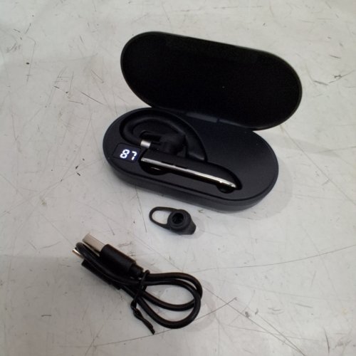OBBUG WIRELESS BLUETOOTH SINGLE-EAR HEADSET HANDS-FREE EARPHONE WITH CHARGING CASE - BLACK - (MODEL:YYK-530) image 3