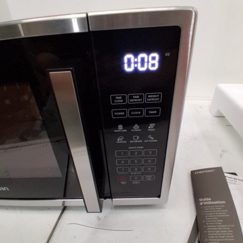 CHEFMAN 10-POWER LEVELS COUNTERTOP MICROWAVE WITH CHILD SAFETY LOCK - 1000W - 1.1 CU.FT - BLACK/STAINLESS STEEL - (MODEL: RJ55-SS-11-CK-CA) image 4