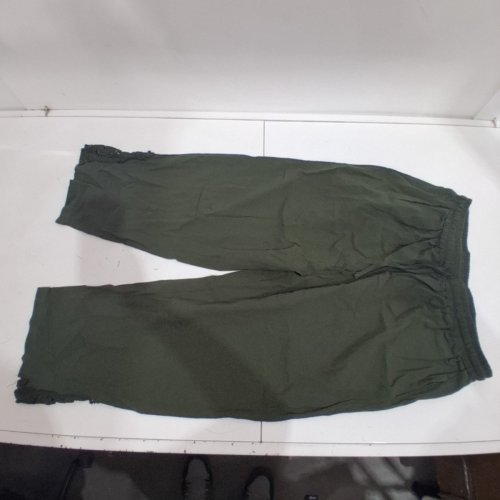 WOMEN'S CROPPED PARACHUTE PANTS - 2XL - OLIVE GREEN image 2