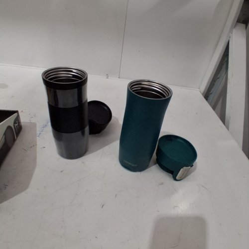 2PC CONTIGO WEST LOOP STAINLESS STEEL TRAVEL MUG - 473ML - BLACK/GREEN (MODEL: 2027032) image 2