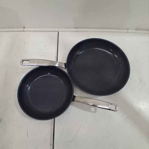 2PC GREENPAN CERAMIC CHATHAM PRIME MIDNIGHT NONSTICK FRYING PAN SKILLET SET - 8" & 10" - BLACK (MODEL:CC002675-001) image 2