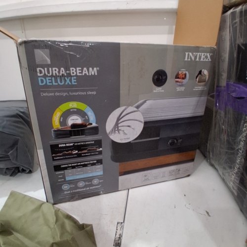 INTEX DURA-BEAM DELUXE SELF-INFLATING/DEFLATING AIR MATTRESS - QUEEN - 22"X60"X80" - GREY (MODEL: 64417ED) image 4