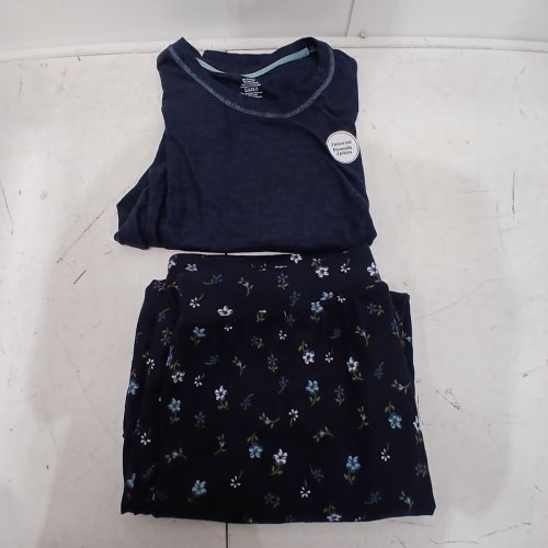 MATCHING LONG SLEEVE PAJAMA SET- LARGE -NAVY/FLOWERS (STYLE: GRF50449LD) image 3