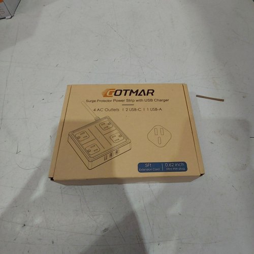 GOTMAR FLAT PLUG POWER BAR WITH USB C - 5FT - WHITE (MODEL: WT-2301-PL) image 2