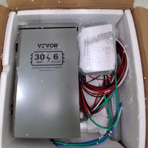 VEVOR MANUAL TRANSFER SWITCH, 30-AMP 6-CIRCUIT, PREWIRED GENERATOR TRANSFER SWITCH KIT WITH NEMA L14-30P POWER INLET BOX, (MODEL:SP-ZH352510(30A-6) image 2