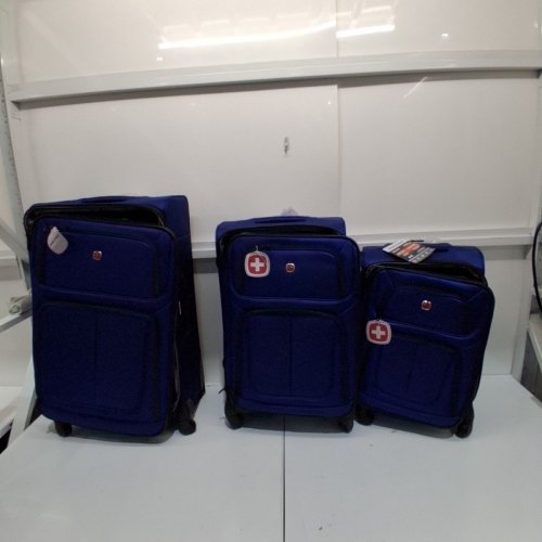 3PC SWISSGEAR NESTING ROLLING LUGGAGE SET - 21" / 24.5"/ 28" - BLUE (STYLE: SA62833303) image 4
