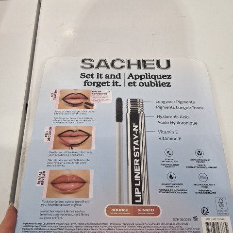 2PC WOMENS SACHEU PEEL OFF LIP LINER STAY-N - NOOHDE/ P-INKED image 3