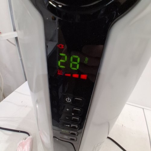 DELONGHI RADIAS OIL FILLED RADIATOR, ECO DIGITAL FULL ROOM RADIANT ELECTRIC SPACE HEATER - LIGHT GREY (MODEL:TRRS0715ECA) image 2