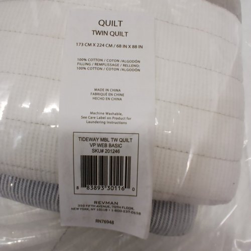 NAUTICA HOME QUILT - 68" X 88"/TWIN - TIDEWAY WHITE /BLUE/GRAY (MODEL: 201246) image 4