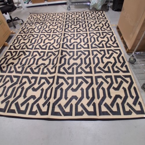 SAND MINE REVERSIBLE MATS, PLASTIC STRAW RUG - 9FT X 12FT - BLACK/BROWN image 3