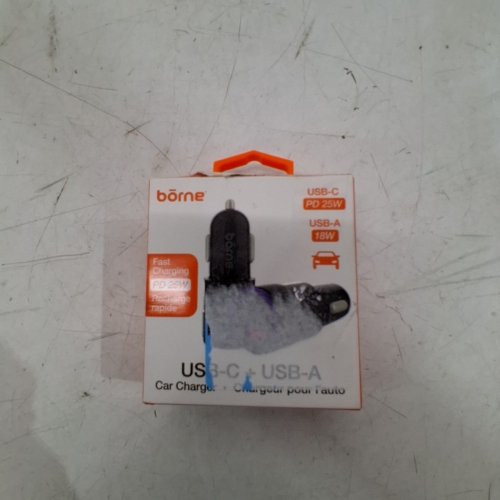 BORNE USB-C - USB-A CAR CHARGER- 25W- BLACK image 2