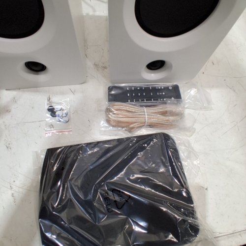 2PC KANTO REN POWERED BOOKSHELF SPEAKERS WITH HDMI-ARC - 7" X 8.5" X 10.9" - WHITE (MODEL: RENMB) image 5