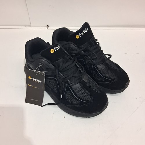 MEN'S FITVILLE REBOUND CORE V1 LACE UP ATHLETIC SHOES - SIZE 10.5 EXTRA EXTRA WIDE - JET BLACK (MODEL: JET_BLACK10_5EEW) image 2