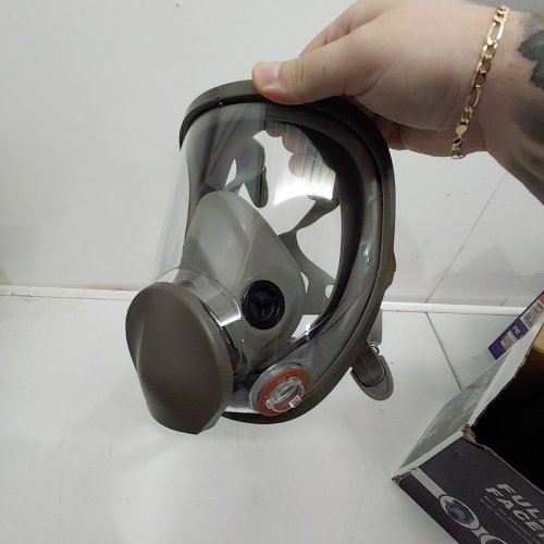 FULL FACE RESPIRATOR MASK - BLACK / CLEAR image 3