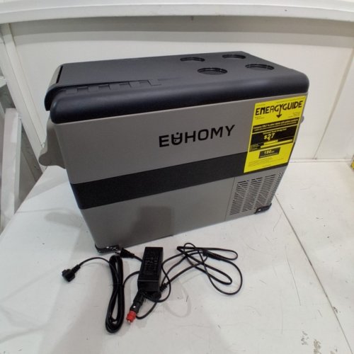EUHOMY PORTABLE ELECTRIC COOLER WITH CAR PLUG - 27.2" X 13.6" X 17.7" - GREY/BLACK (MODEL: ‎CF001-45GR-CAEH) image 3