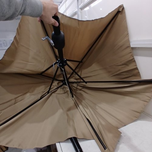 ALUMINUM MARKET PATIO UMBRELLA - 7FT - BROWN image 3