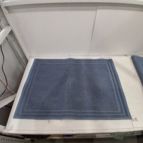 RIVIERA HOME COTTON WOVEN NON-SLIP BATH MAT - 24" X 34" BLUE (MODEL: 1973133) image 2