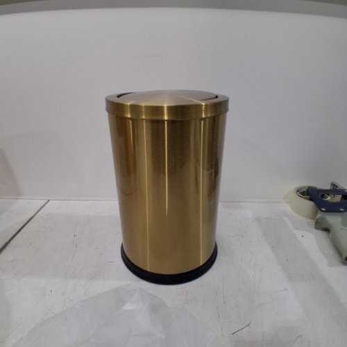 LEASYLIFE GARBAGE CAN WITH FLIP LID - 9L - GOLD/BLACK image 2