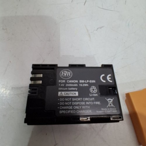 2PK BM PREMIUM RECHARGEABLE BATTERY FOR CANON LP-E6N CAMERAS - 7.4V - 1100MAH - BLACK (MODEL: LP-E6N) image 4