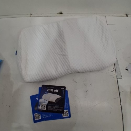 ZYMME 4-WAY ERGONOMIC MEMORY FOAM PILLOW - 22" X 13" X 4" - WHITE/BLUE image 2