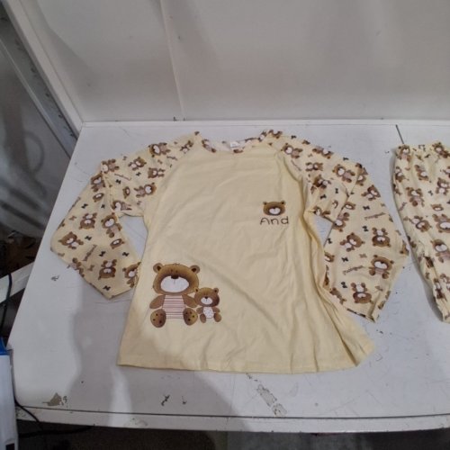 2PC WOMEN'S PRINT PAJAMA SET - 2XL - CREAM / BROWN / BEARS (STYLE : 06266883786248) image 2