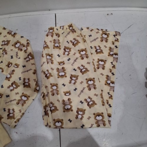 2PC WOMEN'S PRINT PAJAMA SET - 2XL - CREAM / BROWN / BEARS (STYLE : 06266883786248) image 3