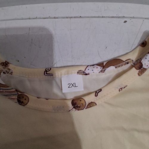 2PC WOMEN'S PRINT PAJAMA SET - 2XL - CREAM / BROWN / BEARS (STYLE : 06266883786248) image 4