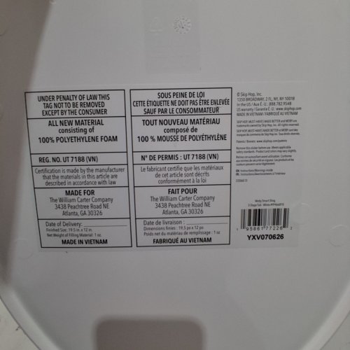 SKIP HOP BABY BATH TUB SMART SLING TUB MOBY - WHITE (MODEL: 9P466810) image 4
