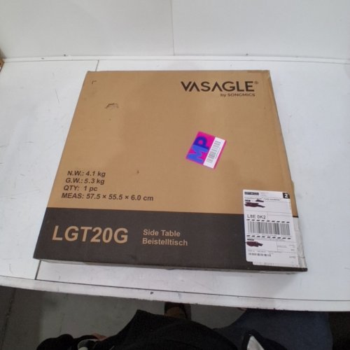 VASAGLE ROUND GLASS SIDE TABLE - 21" X 20" - GOLD (MODEL: LGT20G) image 3