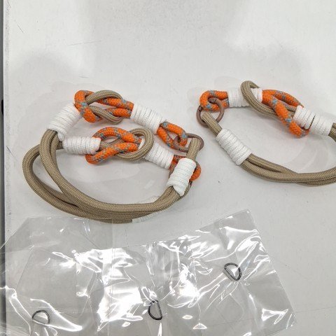 3PK HANDMADE COLORED PARACORD WRIST PHONE STRAP - BROWN/WHITE/ORANGE image 2