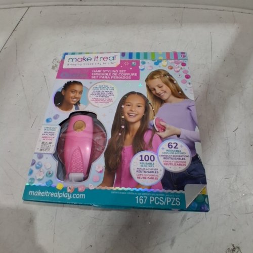 167PC MAKE IT REAL HAIR STYLING SET- PINK image 2