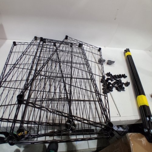 METAL 5-TIER ADJUSTABLE WIRE SHELVE - 34" X 16" X 59" - BLACK image 2