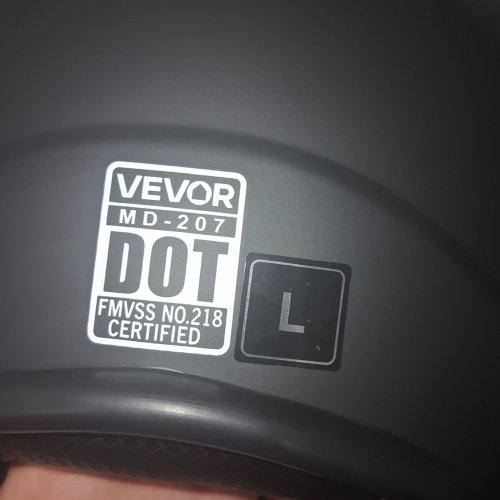 VEVOR 3/4-FACE HIGH DENSITY MOTORCYCLE HELMET - LARGE - BLACK image 2