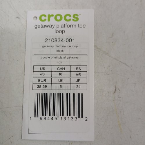 WOMEN'S CROCS PLATFORM TOE LOOP SANDALS - SIZE 8 - BLACK (STYLE: 210834-001) image 2