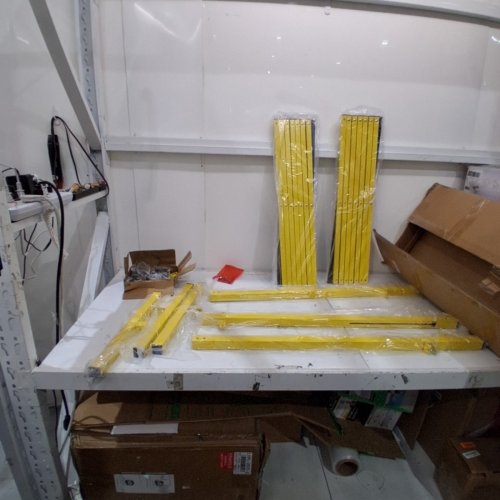 DOUBLE EXPANDABLE BARRICADES WITH LOCKING CASTERS PORTABLE FOLDING SECURITY - 20.5" X 25FT - BROWN (MODEL: XSJ-S-0007) image 2