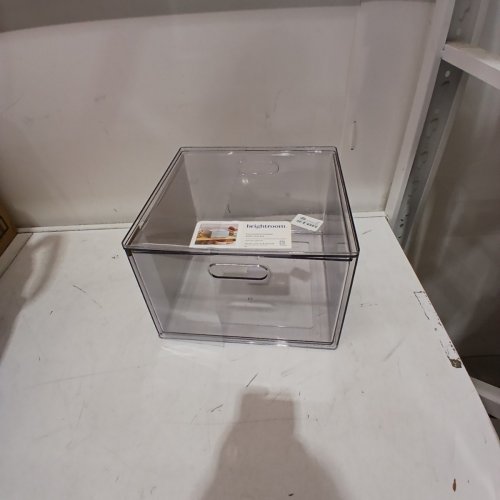 BRIGHTROOM ACRYLIC 1 SLIDE DRAWER STACKABLE STORAGE BIN - 12 9/16" X 12 3/16" X 8 3/4" - CLEAR image 2