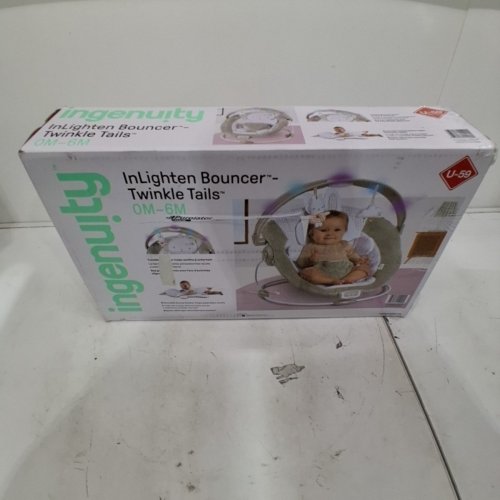 INGENUITY INLIGHTEN BABY BOUNCER WITH LIGHTS VIBRATION SOUNDS AND MUSIC - 20LB MAX - TWINKLE TAILS BUNNY THEME (MODEL: U-59 / 11200) image 9