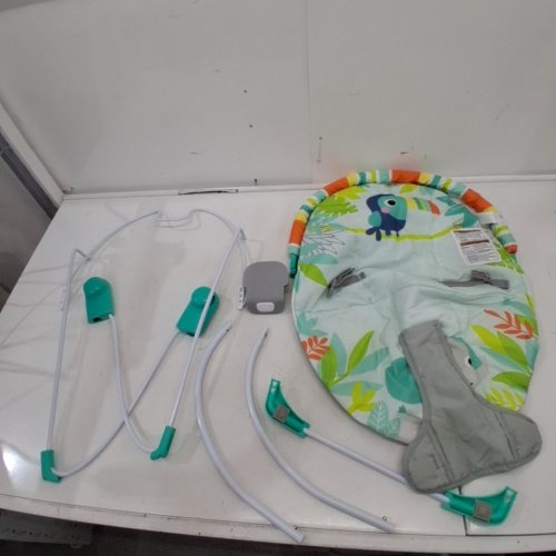 BABY BRIGHT STARTS NO SLIP BOUNCER SOOTHING VIBRATIONS INFANT SEAT - RAINFOREST VIBES - MULTICOLOUR - (MODEL: 12227-ES) image 2