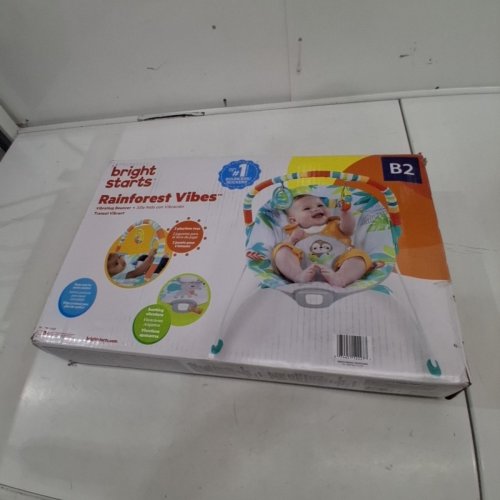 BABY BRIGHT STARTS NO SLIP BOUNCER SOOTHING VIBRATIONS INFANT SEAT - RAINFOREST VIBES - MULTICOLOUR - (MODEL: 12227-ES) image 3