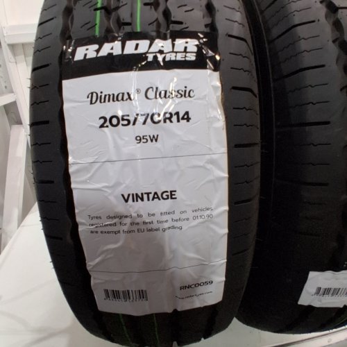 2PK RADAR DIMAX CLASSIC VINTAGE STEEL BELTED RADIAL ALL-SEASON TIRES (M+S) - 205/70R14 - BLACK (MODEL: RNC0059) image 6