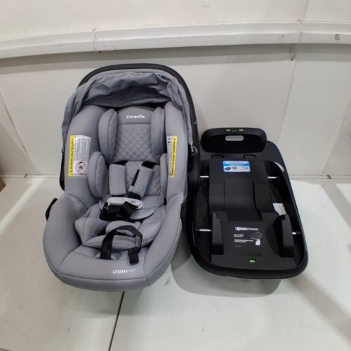 EVENFLO REVOLVE180 LITEMAX NXT BLUETOOTH INFANT CARSEAT WITH BASE AND SENSORYSOOTHE - MAX WEIGHT 22LBS - QUARTZ/GREY (MODEL: CS160412545C) image 3