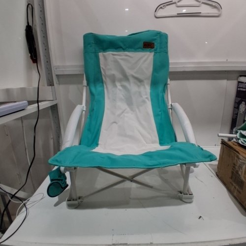 NICE C FOLDING BEACH CHAIR AND UMBRELLA SET - TURQOISE/WHITE (MODEL: NC-HBUMBRA-111) image 3